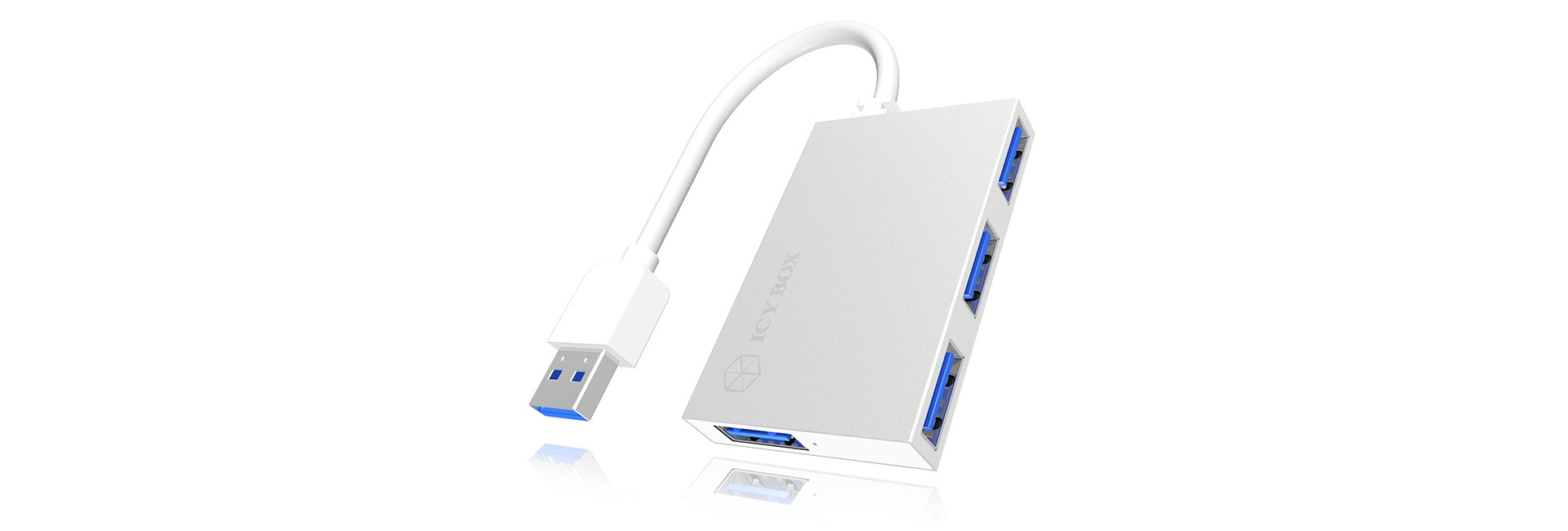 ICY BOX IB-HUB1402 USB 3.2 Gen 1 (3.1 Gen 1) Type-A 5000 Mbit/s Silver – image 3
