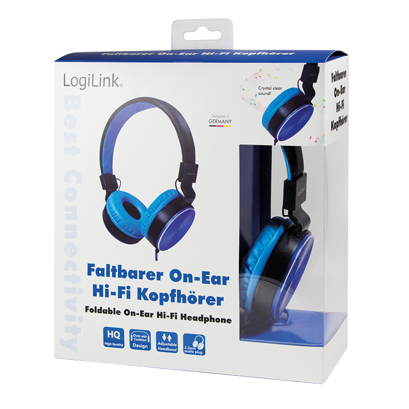 LogiLink HS0049BL headphones/headset Wired Head-band Music Black, Blue – image 6