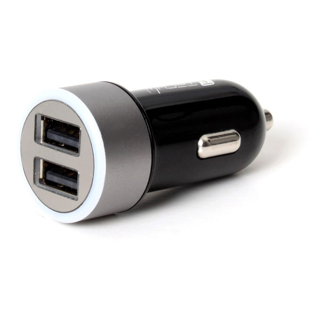 Techly IUSB2-CAR-ADP482 mobile device charger Universal Black, Silver Cigar lighter Auto