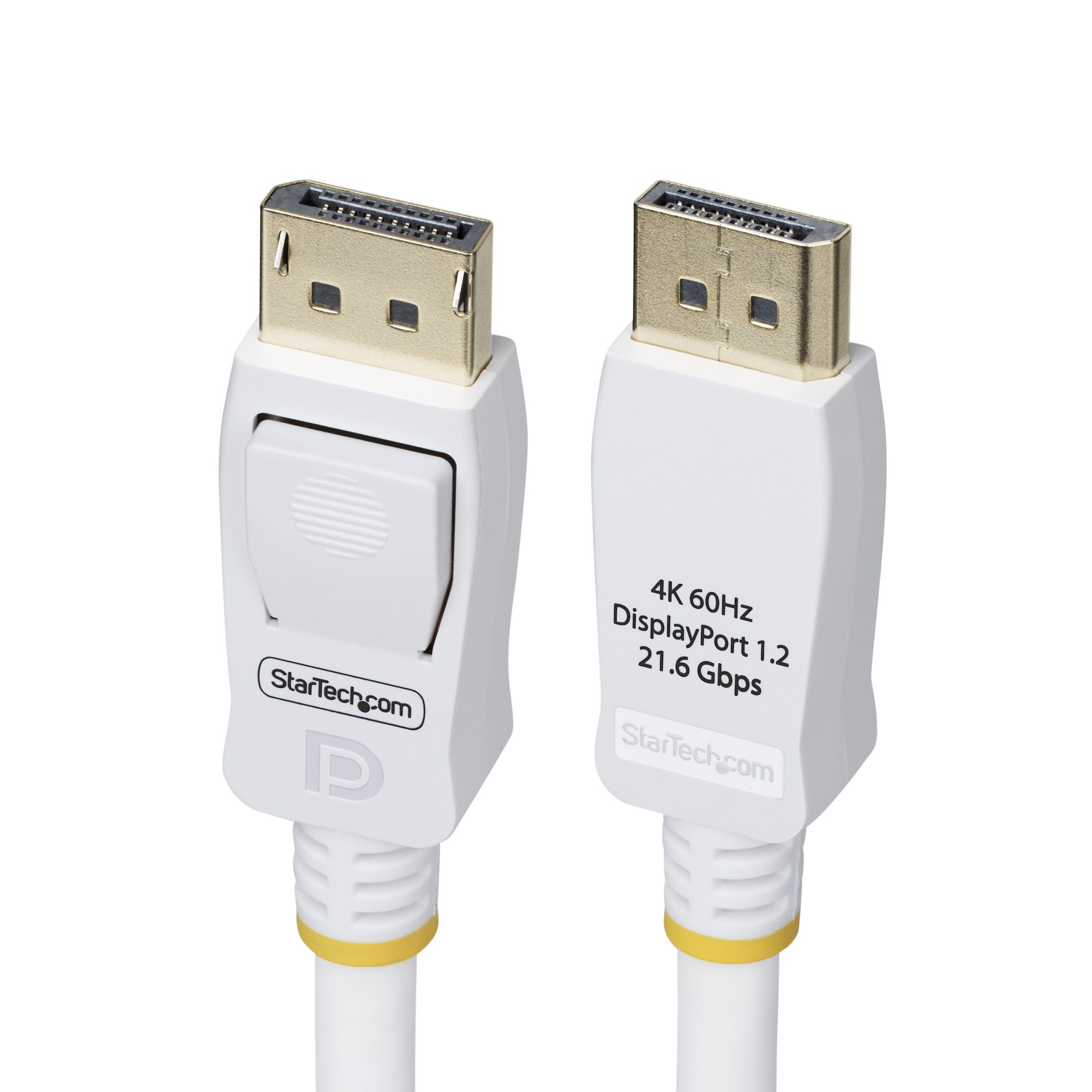 StarTech.com Cavo DisplayPort 1.2 certificato VESA bianco da 1,8 m, 4K 60 Hz, 21,6 Gbps, connettori DP a scatto, cavo DisplayPo