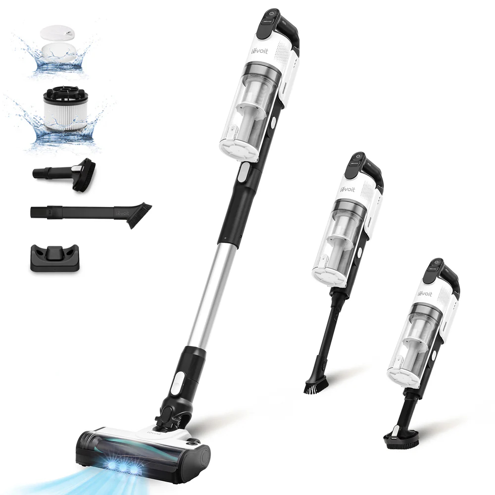 Levoit LVAC-200 2-in-1 stick vacuum Battery Dry Bagless White, Black