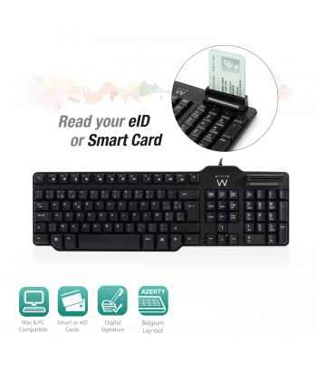 Ewent EW3250 keyboard Office USB AZERTY Belgian Black – image 2