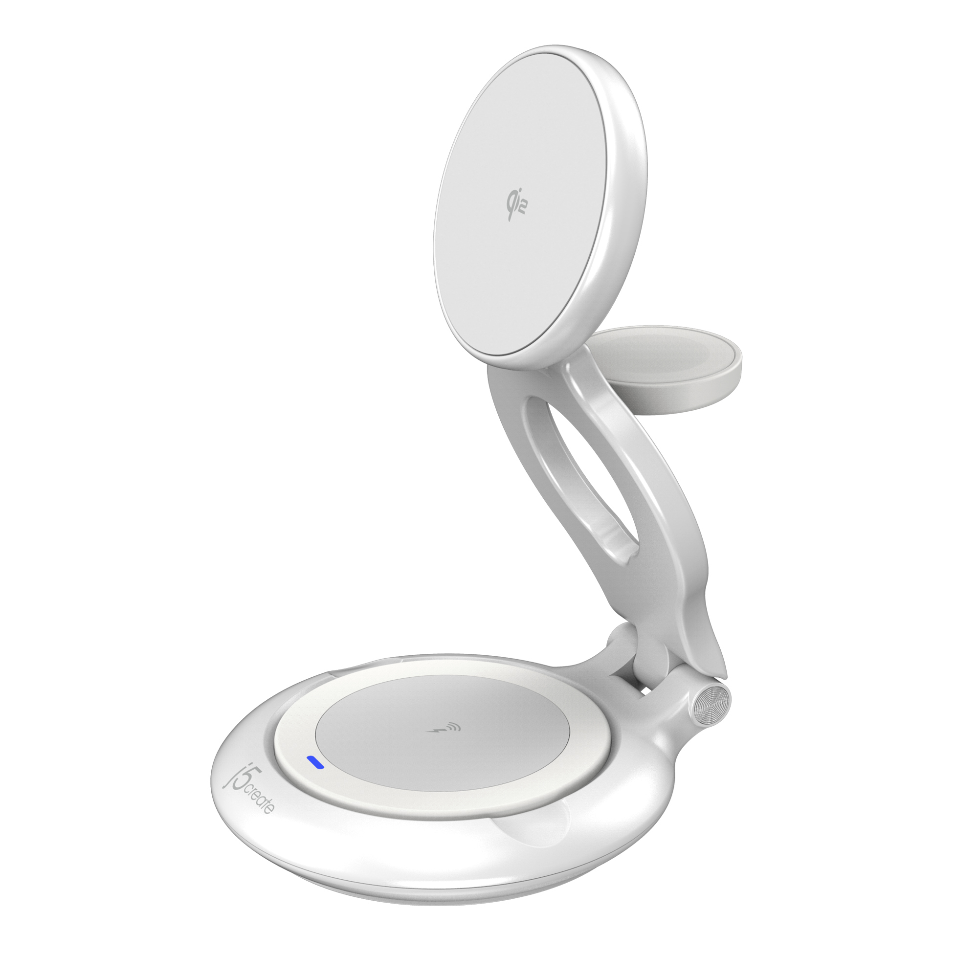 j5create JUPW3415-N Caricabatterie per dispositivi mobili Orologio intelligente, Cuffie, Smartphone Bianco USB Carica wireless