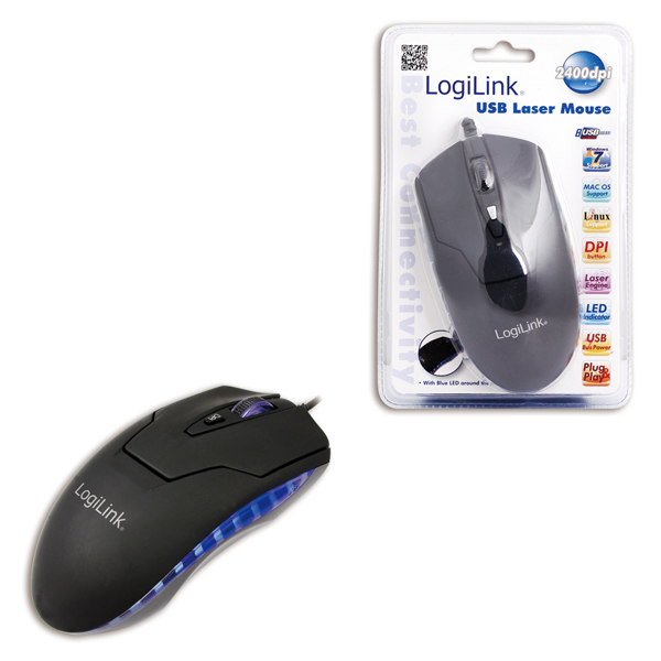LogiLink ID0009A mouse Office Right-hand USB Type-A + PS/2 Laser 2400 DPI – image 2