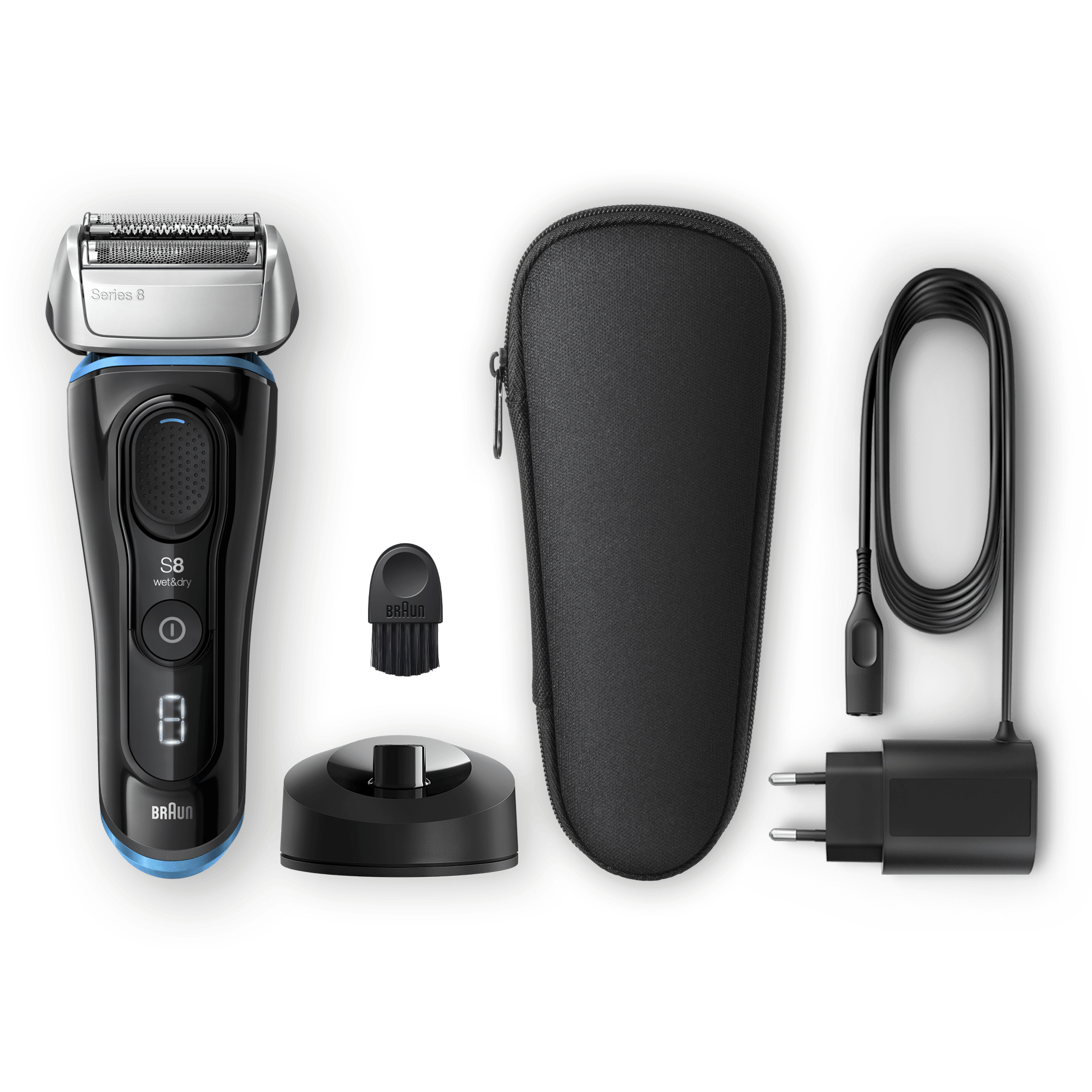Braun Series 8 8345s Next Generation Electric Shaver, Charging Stand, Fabric Case, Noir – image 7