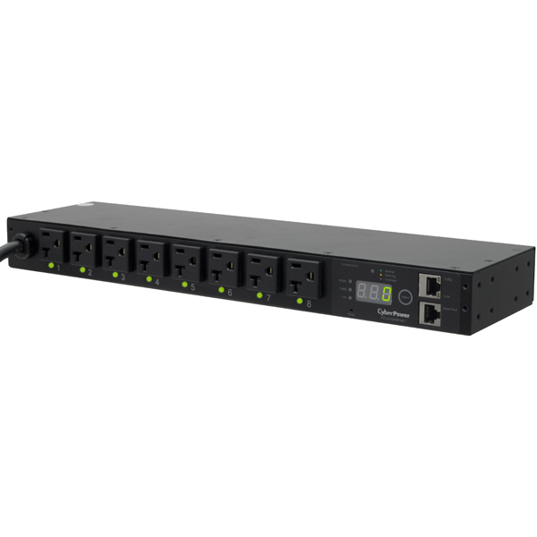 CyberPower PDU20SW8FNET power distribution unit (PDU) 8 AC outlet(s) 1U Black – image 1