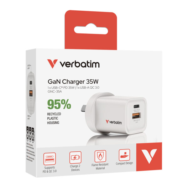 Verbatim 35W 2-Port GaN Wall Charger – image 2