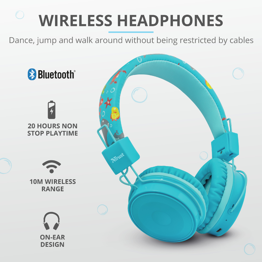 Trust 23607 headphones/headset Wireless Head-band Music Micro-USB Bluetooth Blue – image 3