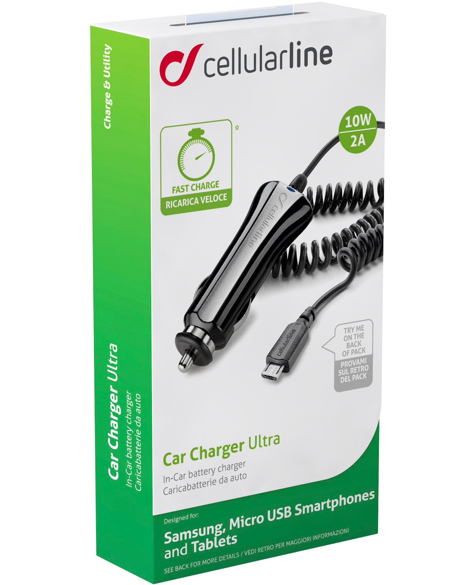 Cellularline CBRMICROUSBTAB mobile device charger Universal Black, Silver Cigar lighter Indoor – image 2