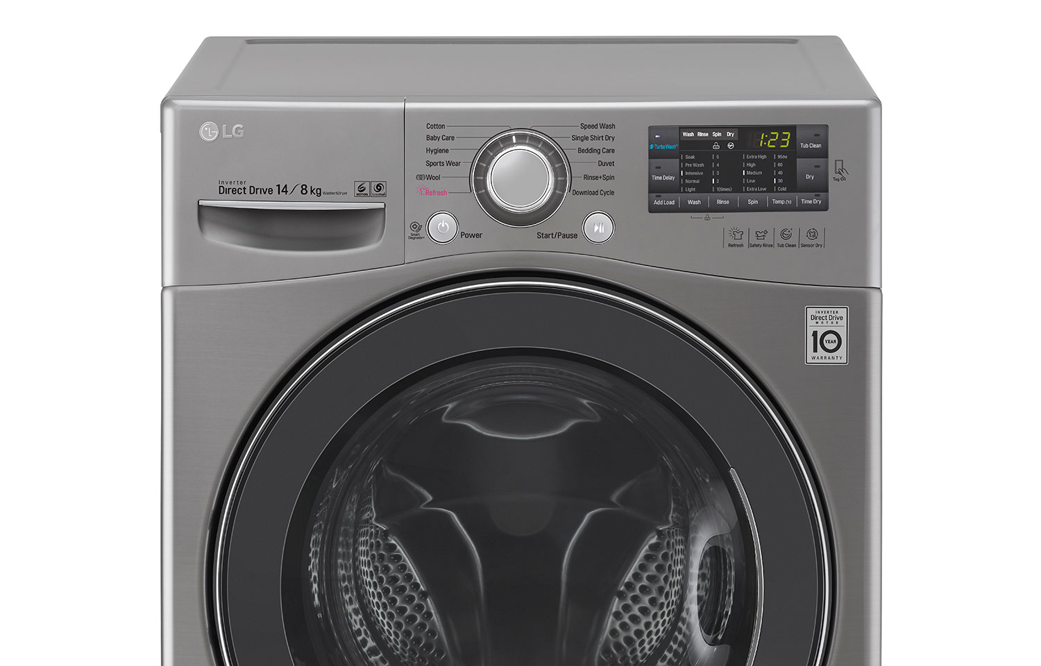 LG F2514DTGE washer dryer Freestanding Front-load Silver – image 6