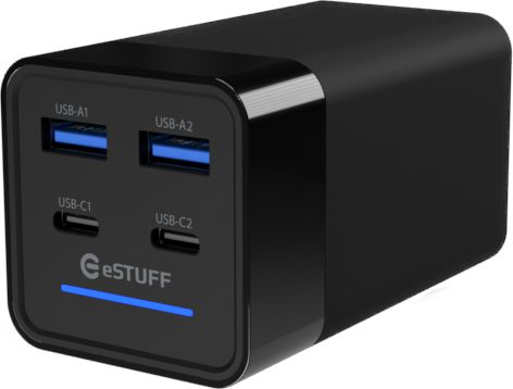 eSTUFF ES635201 зарядное устройство для мобильных устройств Ноутбук Черный Кабель переменного тока Быстрая зарядка Для помещений