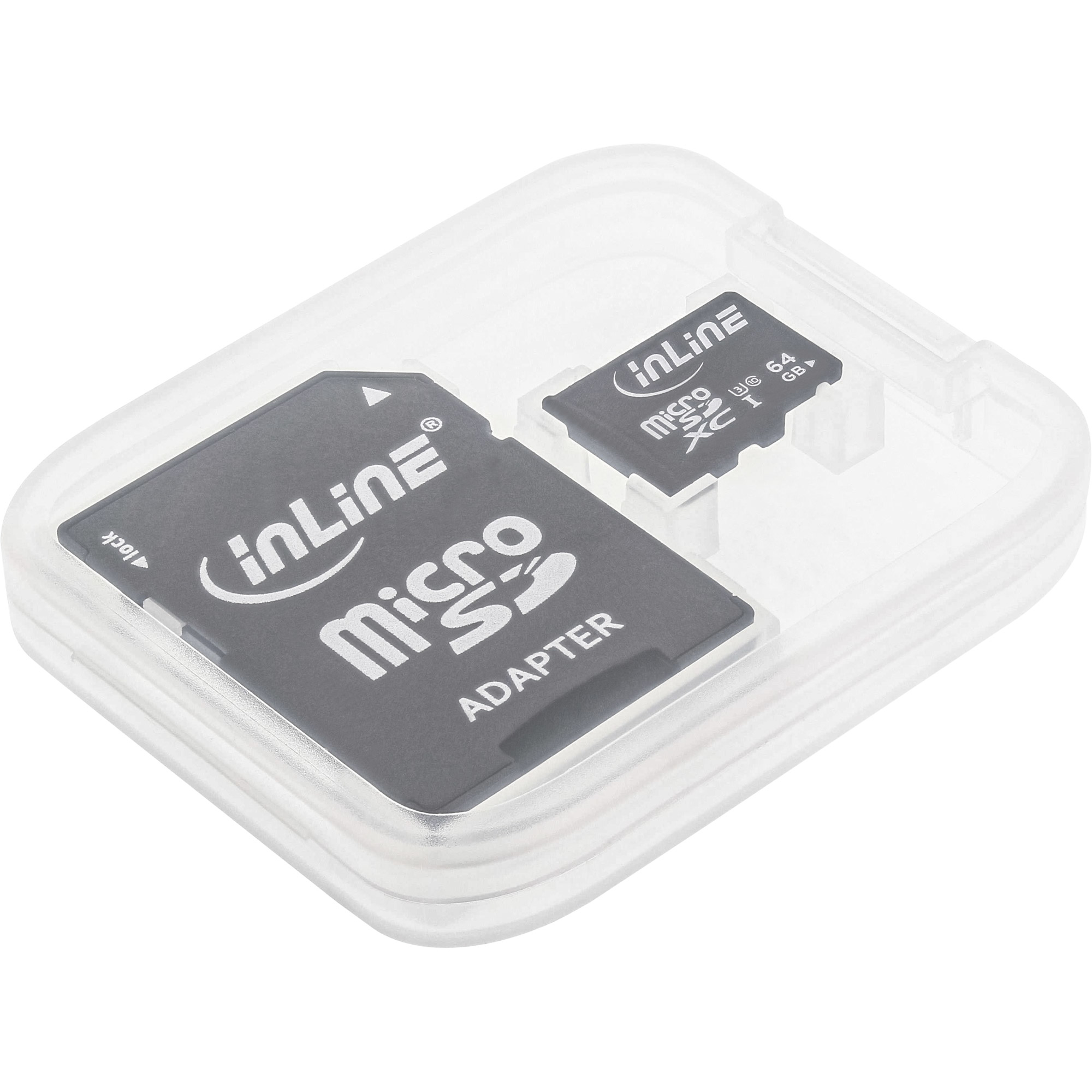 InLine MicroSDXC flash card with SD adapter, Class 10/U3 – image 2