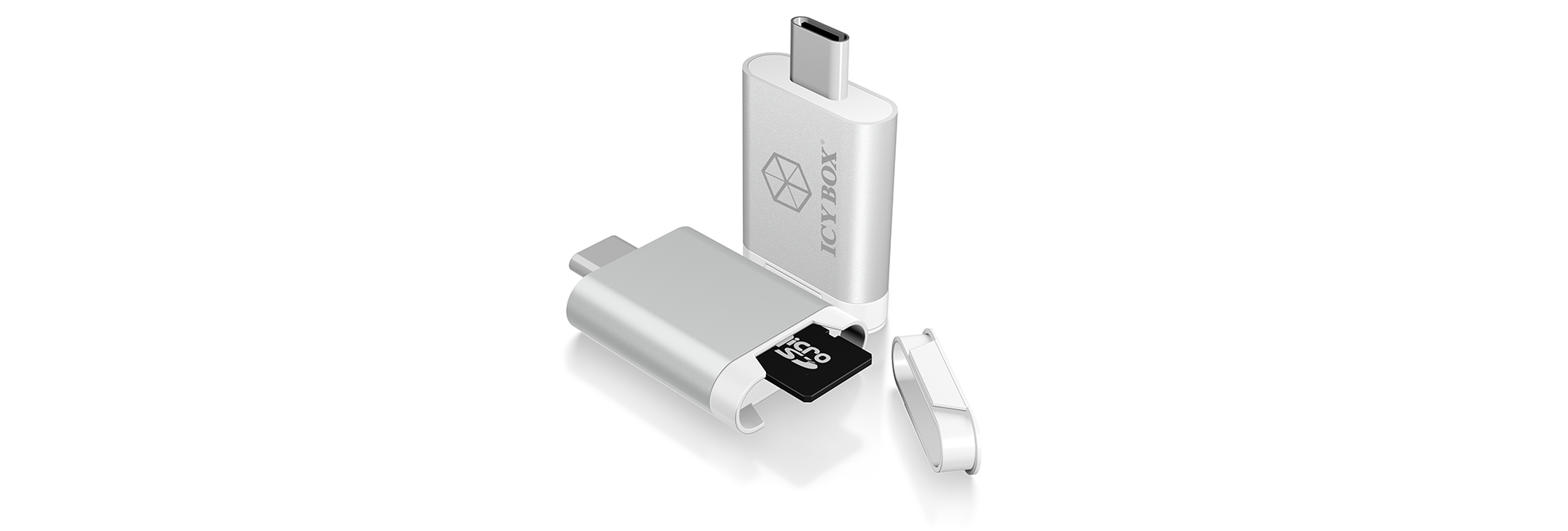 ICY BOX IB-CR100 card reader USB 3.2 Gen 1 (3.1 Gen 1) Type-C Silver, White – image 2