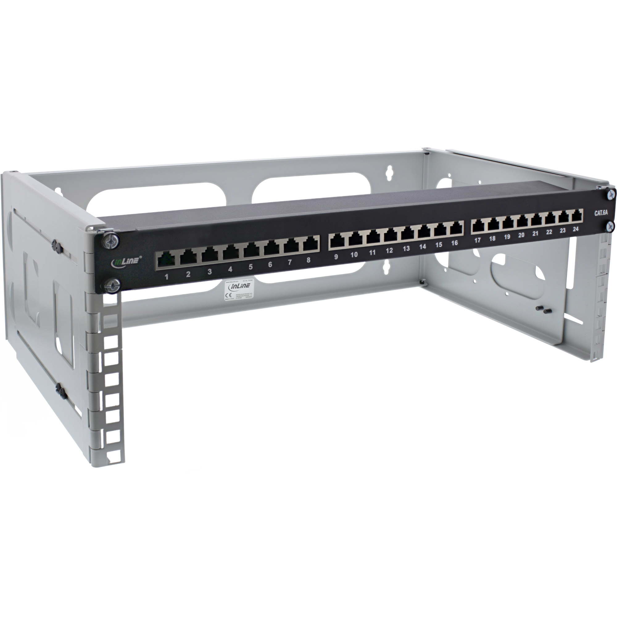 InLine 19" foldable rack, 4U, 24-40cm depth, grey – image 2