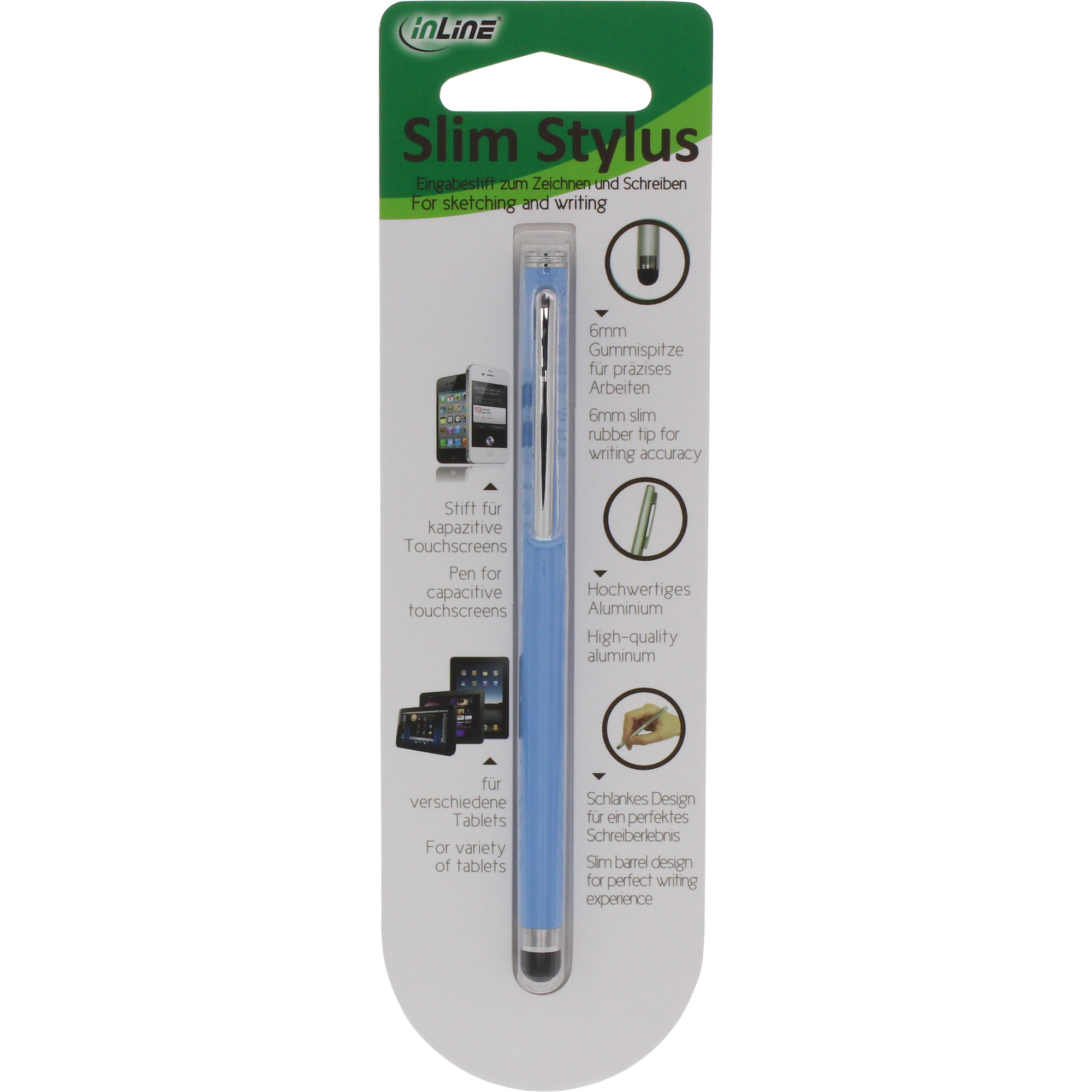 InLine Stylus, Pen for Touchscreens of Smartphone & Tablet, blue – image 3