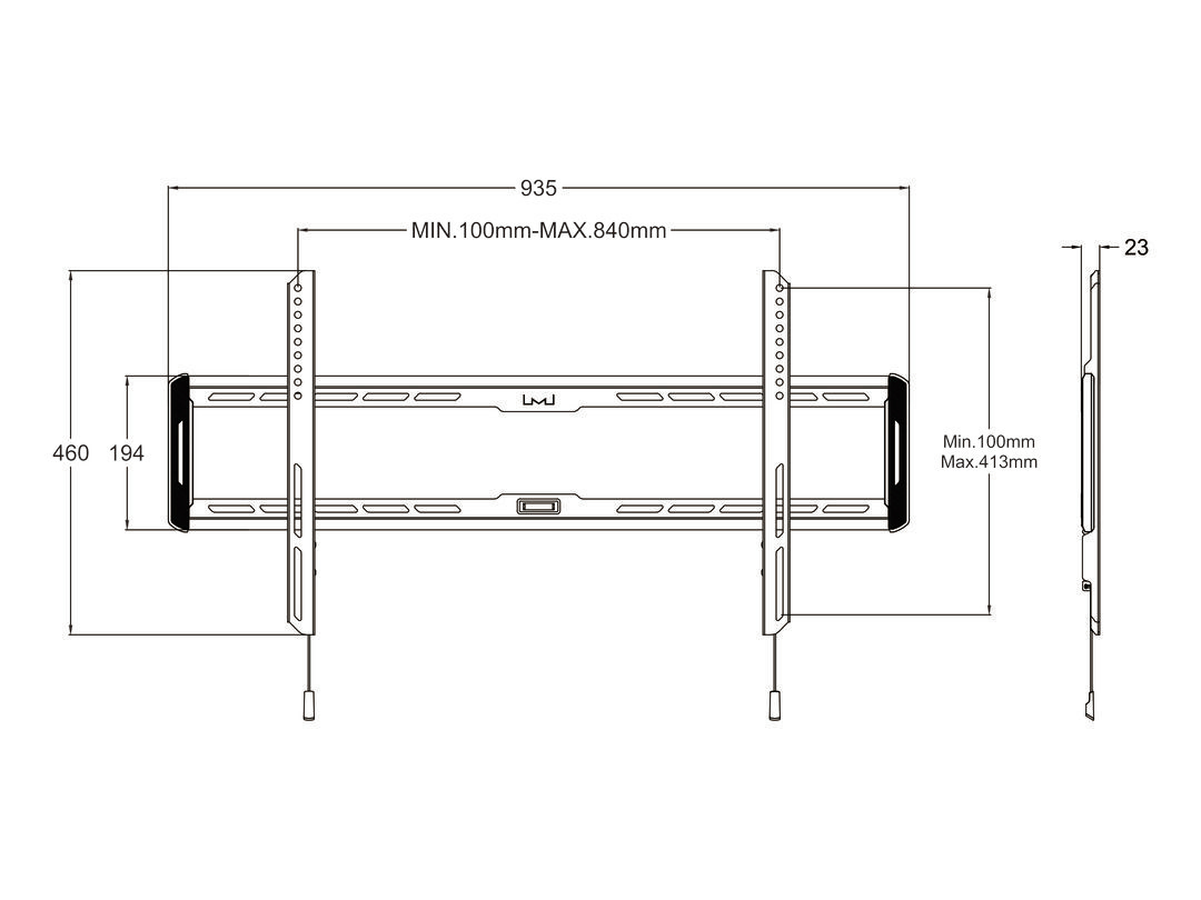 Multibrackets M Universal Wallmount Fixed Large Black – image 8