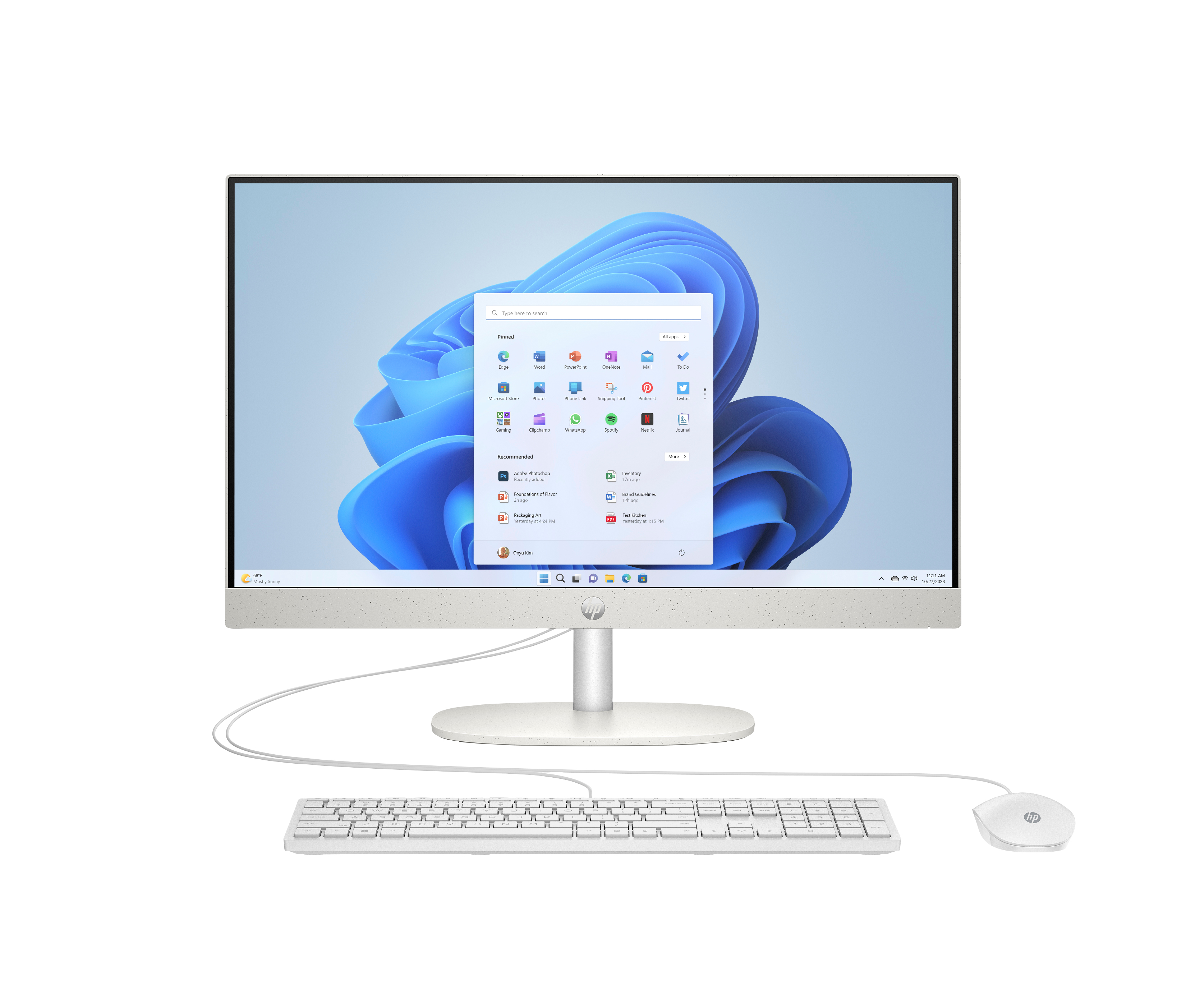 All in One - HP 24-cr0161ns 23,8" Full HD, AMD Ryzen™ 5 7520U, 16 GB RAM, 512 SSD, Gráficos Radeon™ 610M, Sin Sistema Operativo, Blanco - imagen 2