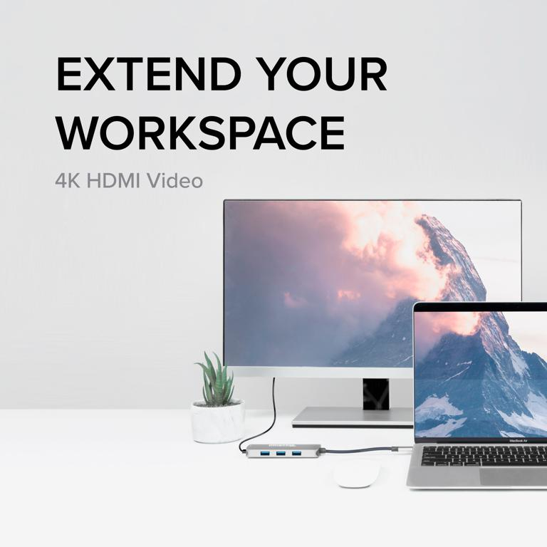 Plugable Technologies USB-C Hub 7-in-1, Driverless USB C Hub Compatible with Mac, Windows, Chromebook, USB4, Thunderbolt 4, and More (4K HDMI, 3 USB 3.0, SD & m – image 4