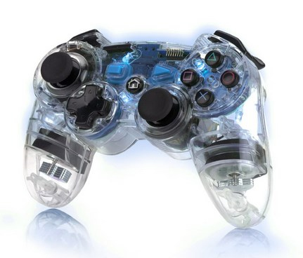 PDP 708056564223 Gaming Controller Blue, Transparent Bluetooth Joystick Playstation 3 – image 1