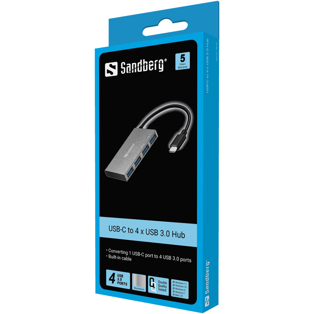 Sandberg USB-C to 4 xUSB 3.0 Pocket Hub – image 2
