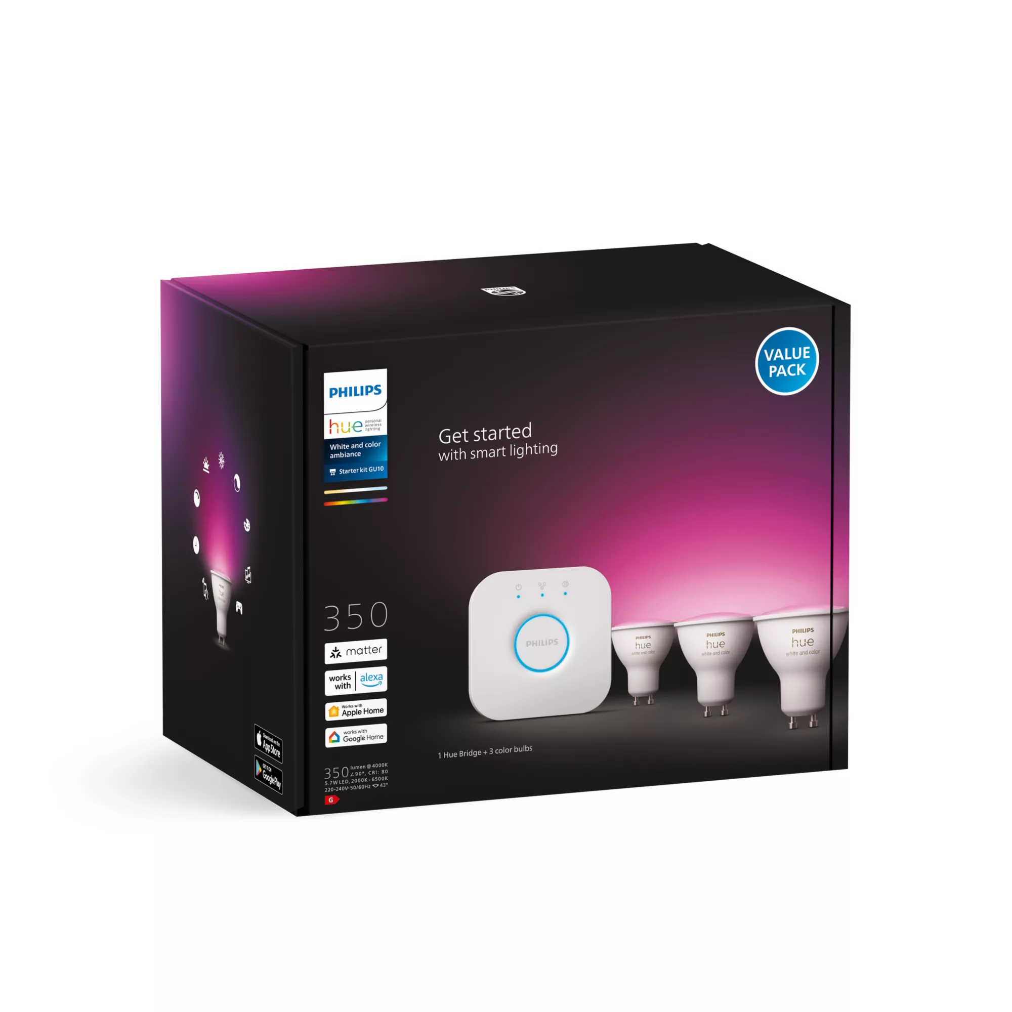 Philips by Signify Philips Hue White and colour ambience 8720169258280 smart lighting Smart lighting kit Bluetooth/Zigbee – image 2
