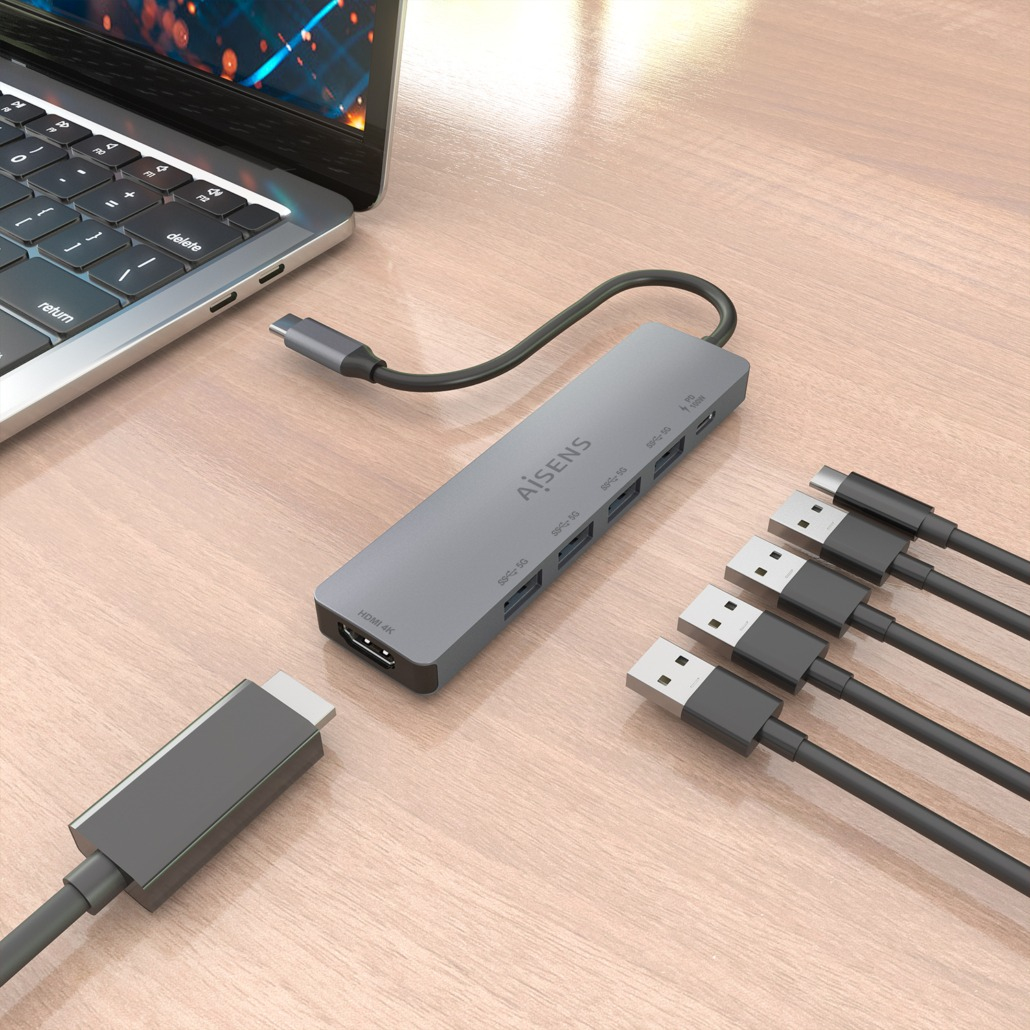 AISENS ASUC-6P047-GR laptop dock/port replicator Wired USB 3.2 Gen 1 (3.1 Gen 1) Type-C Grey – image 5
