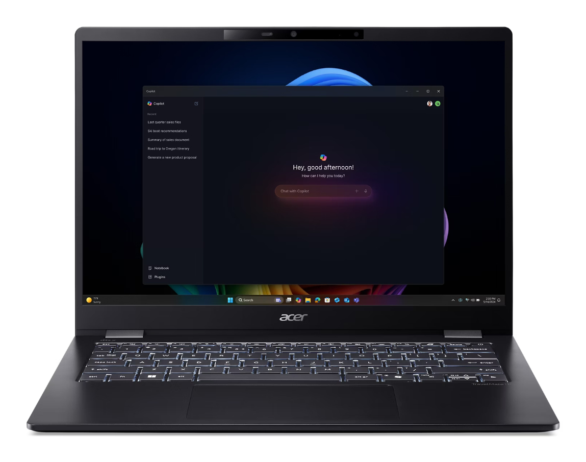 Acer TravelMate P6 14 AI TMP614-54-783H Copilot+ PC Intel Core Ultra 7 256V Laptop 35.6 cm WQXGA+ NX.BJJAA.001