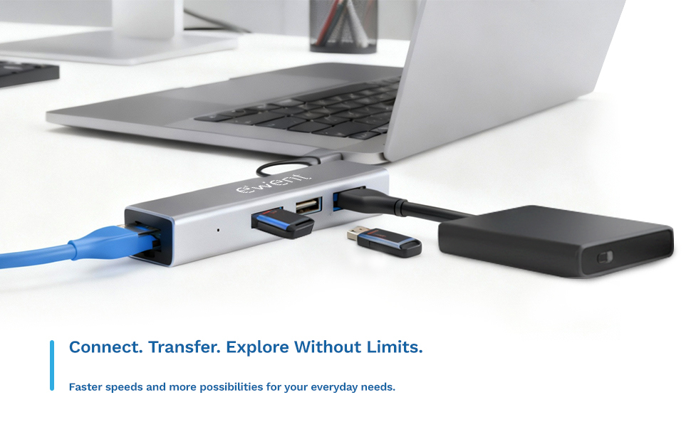 Ewent EW1159 interface hub USB 3.2 Gen 1 (3.1 Gen 1) Type-A + Type-C 5000 Mbit/s Grey – image 8