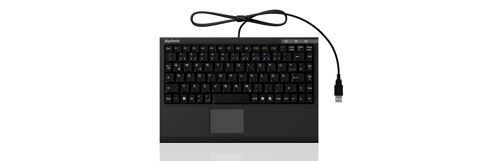 ICY BOX ACK-540U+ keyboard Universal USB US International Black – image 2