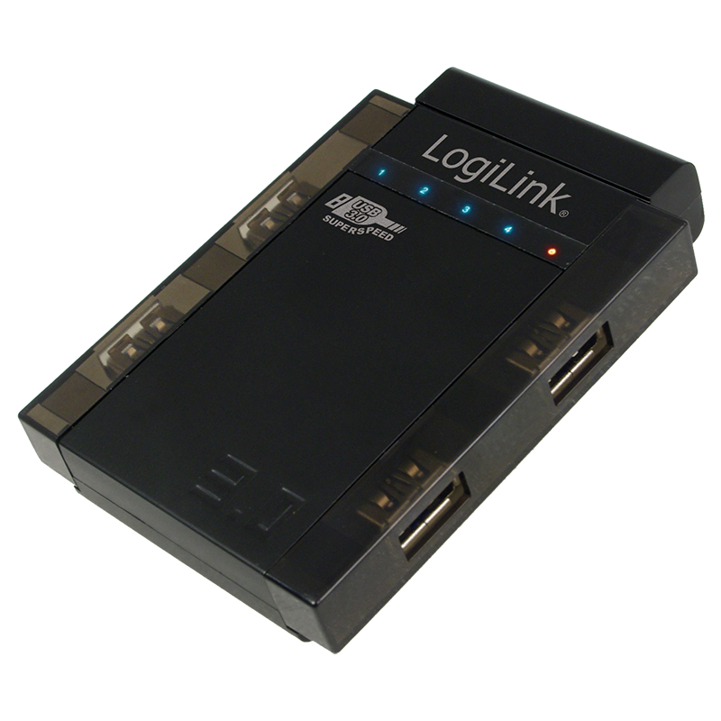 LogiLink UA0112A interface hub 5000 Mbit/s Black