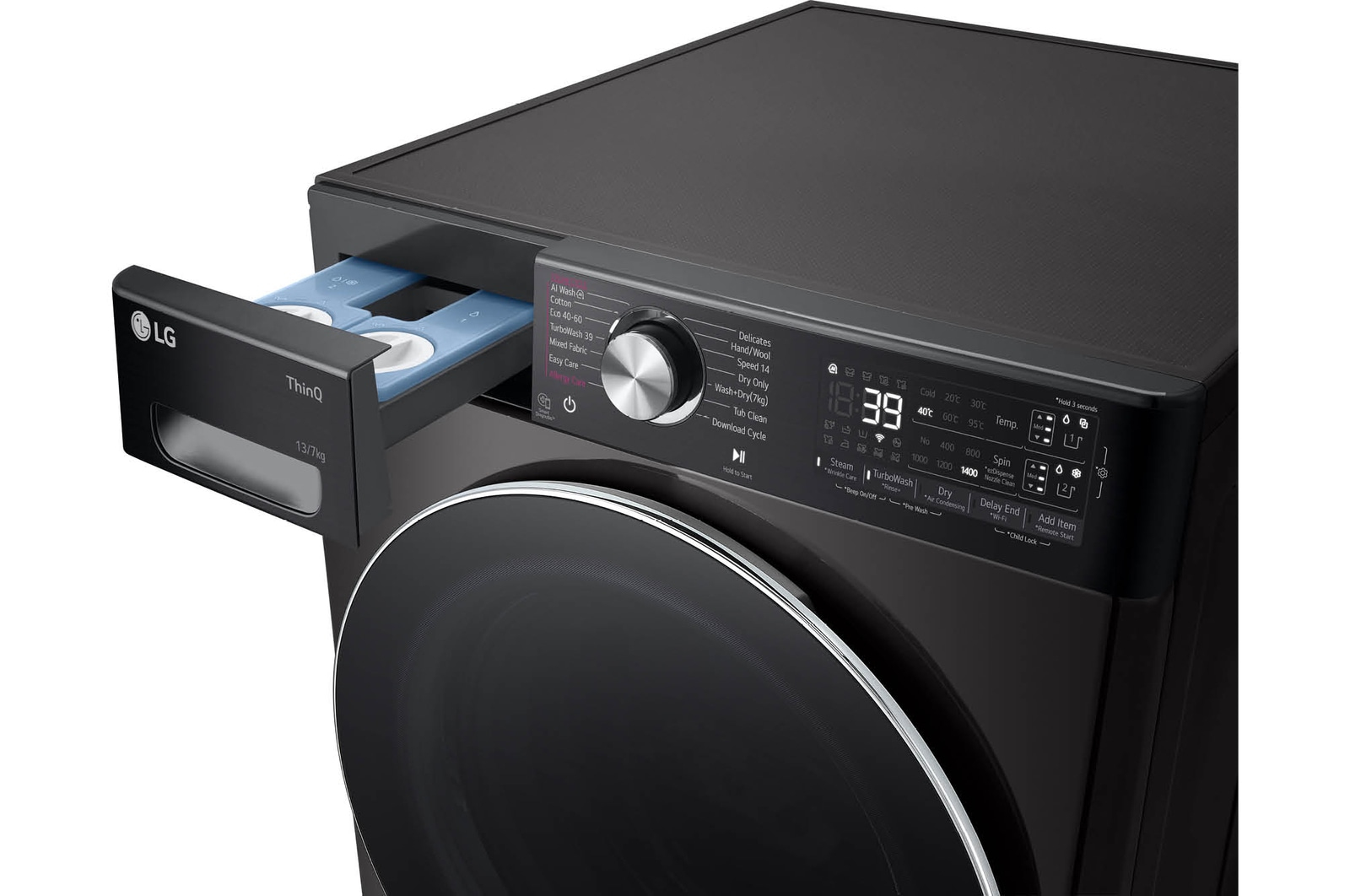 LG F4Y9LDP2Z washer dryer Freestanding Front-load Black – image 6