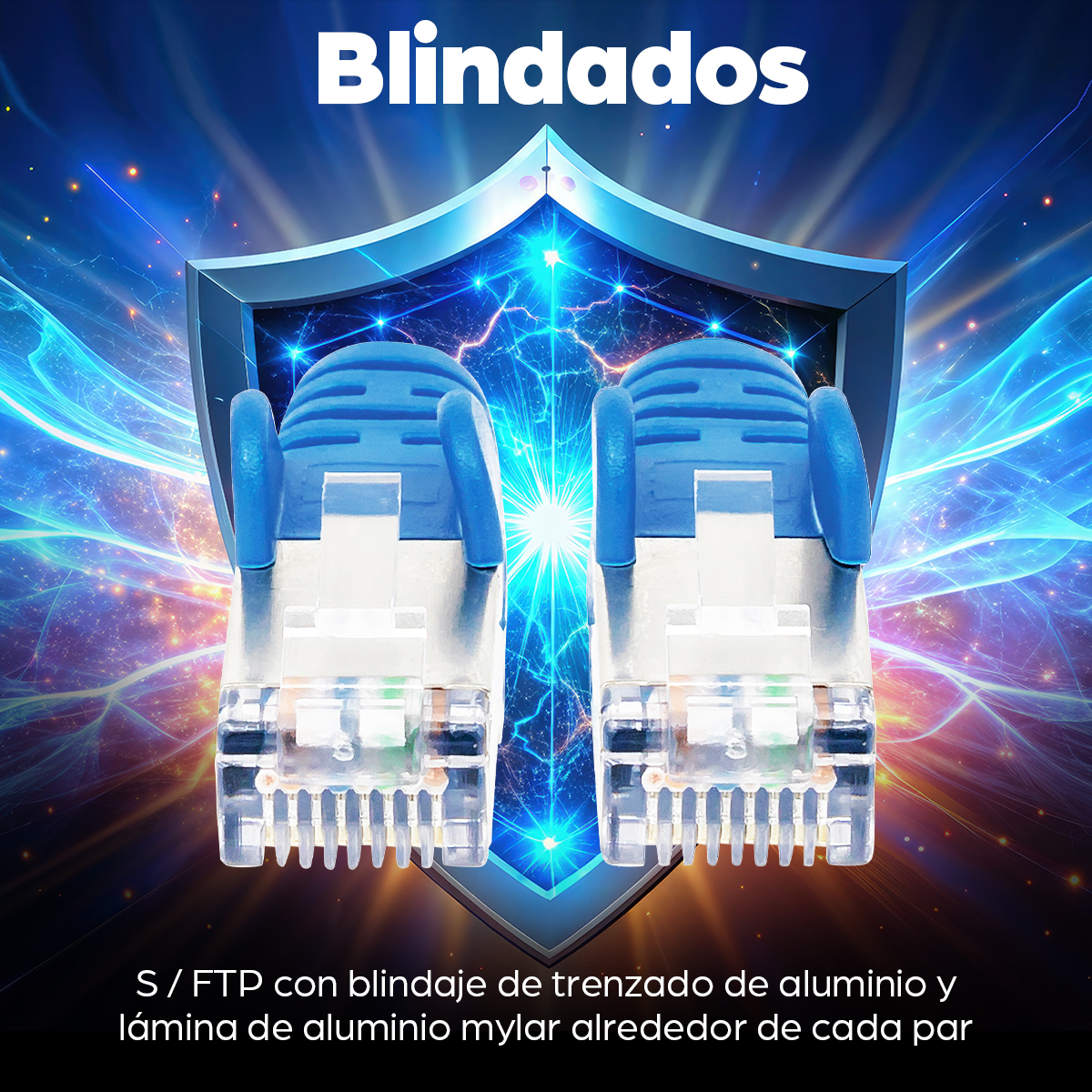 Patch Cord Cat6A 4.2m Intellinet 741507, Blindado, Hasta 10Gbps, Color Azul