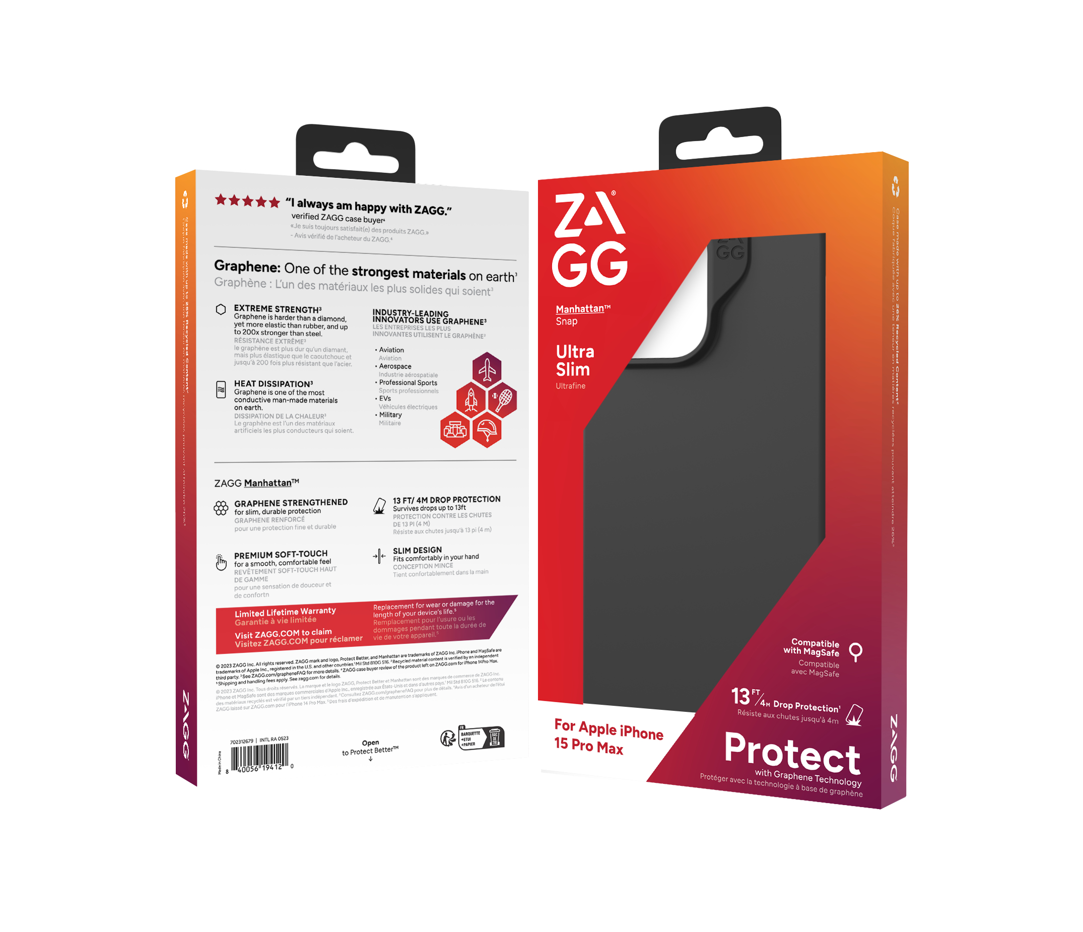 ZAGG Manhattan Snap coque de protection pour téléphones portables 17 cm (6.7") Housse Noir
