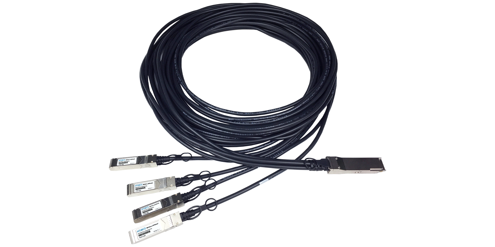 ATGBICS 100G-QSFP-4SFP-P-0101-C cavo InfiniBand e in fibra ottica 1 m QSFP28 4x SFP28 Twinax Nero