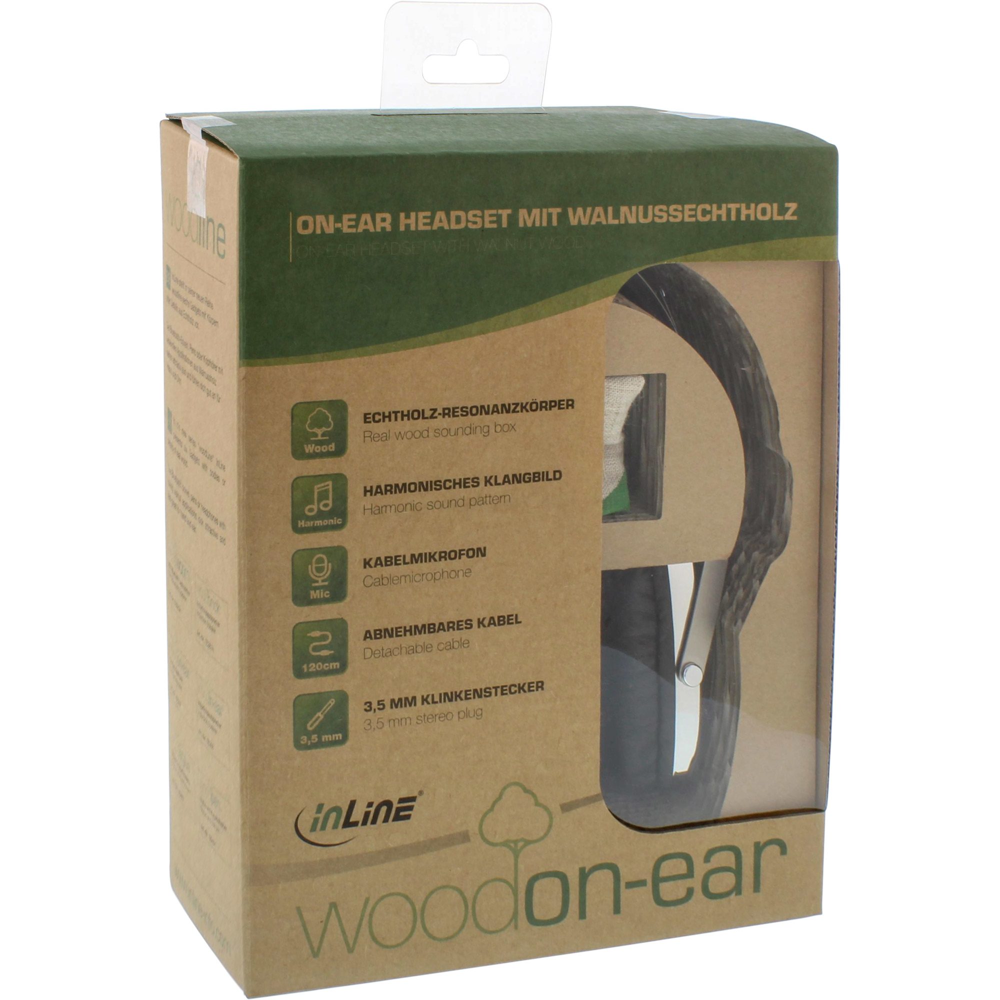 InLine woodon-ear, Wooden On-Ear Headset – image 8