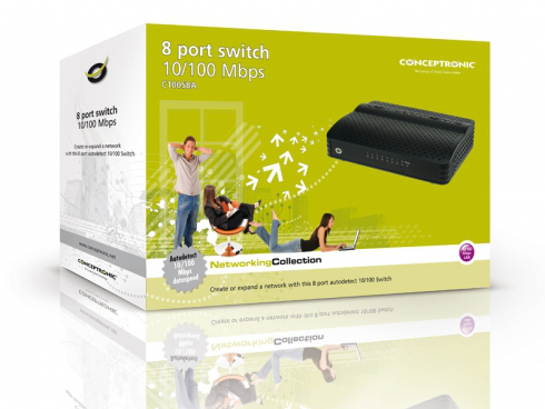 Conceptronic C100S8A network switch Black – image 2