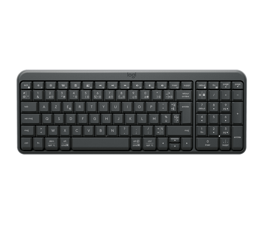 Logitech K250 Compact Bluetooth keyboard Universal RF Wireless + Bluetooth AZERTY French Graphite