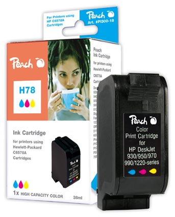 Peach PI300-18 ink cartridge 1 pc(s) High (XL) Yield Cyan, Magenta, Yellow