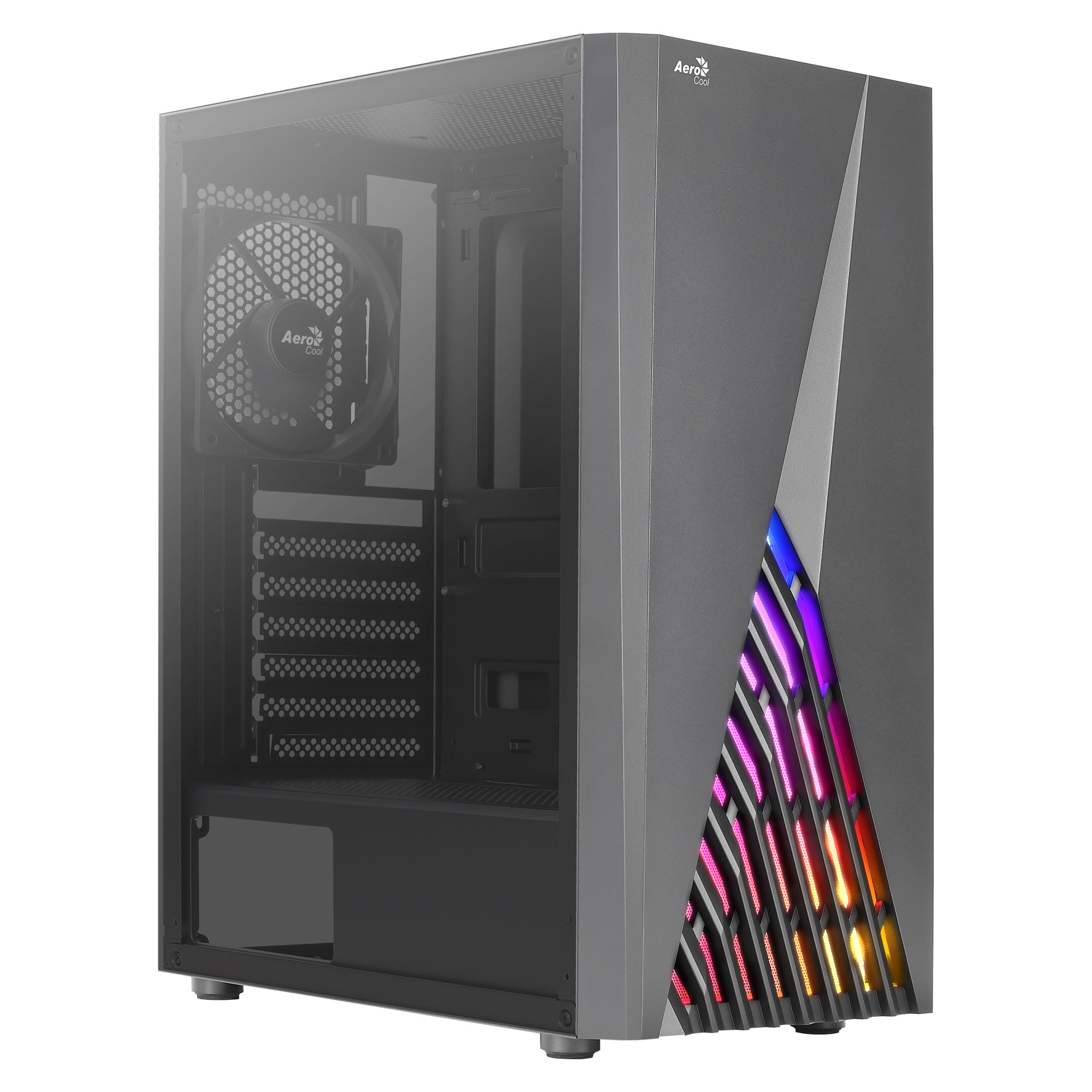 Aerocool DELTABKV1 ATX PC Case RGB Front Full Side Window