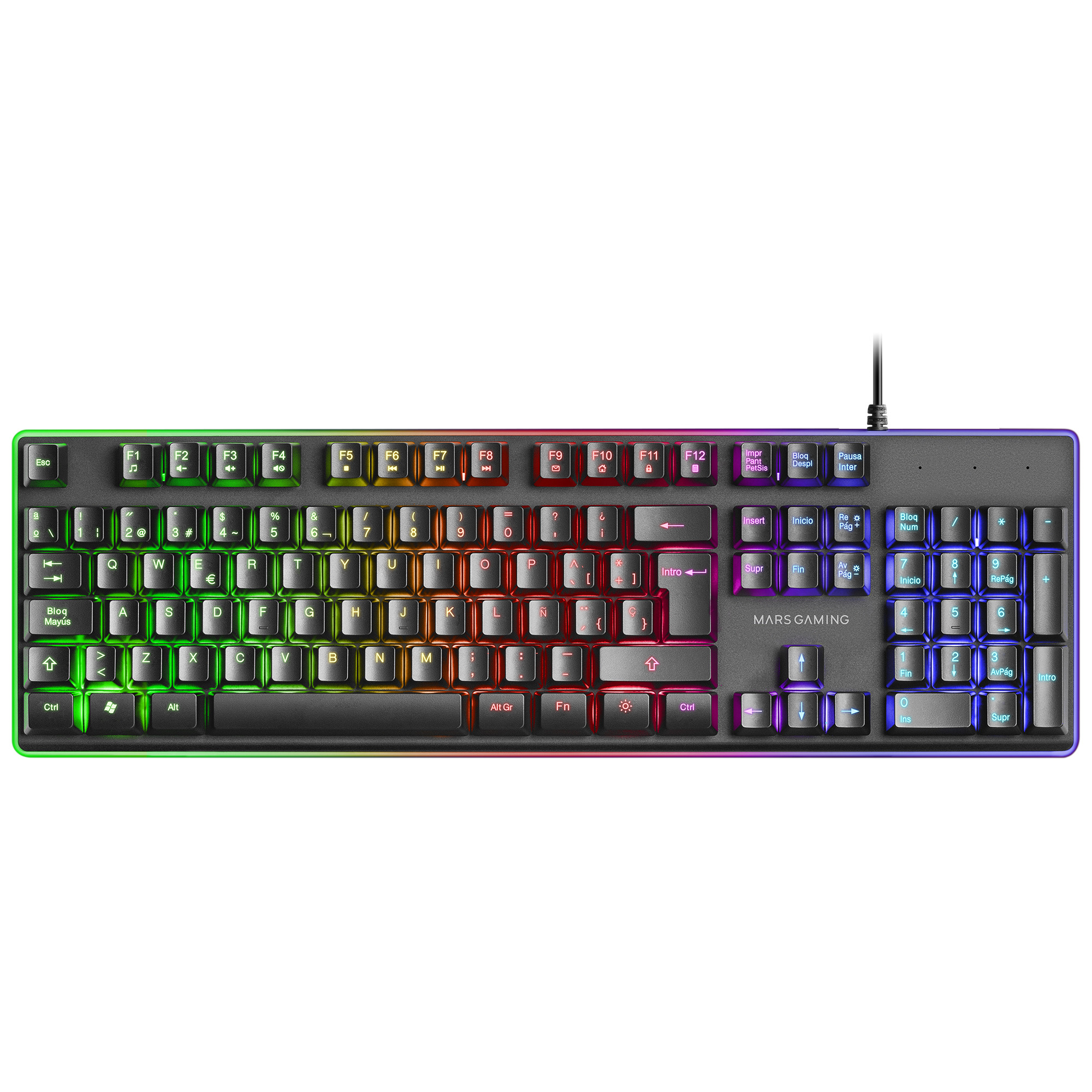 Mars Gaming MK320ES Gaming Keyboard H-Mech 13 Modes RGB and Halo Cushioned Wristrest Antighosting Spanish Language – image 4