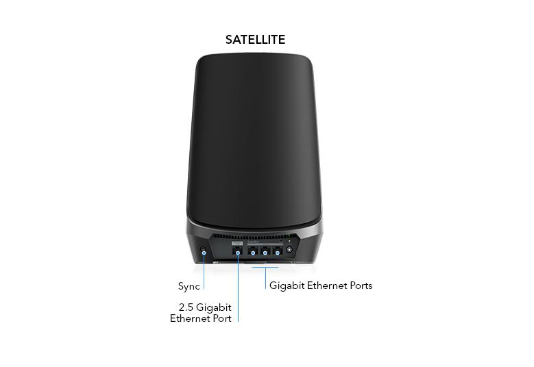 NETGEAR Orbi Quad-band WiFi 6E Mesh Add-on Satellite, 10.8Gbps – Black Edition – image 4