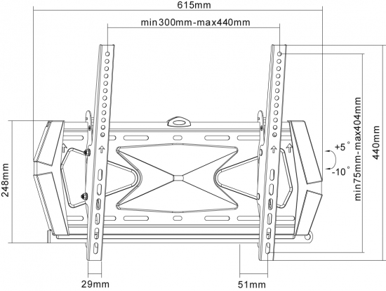 Equip 32"-55" Flat Screen Tilt Wall Mount Bracket – image 3