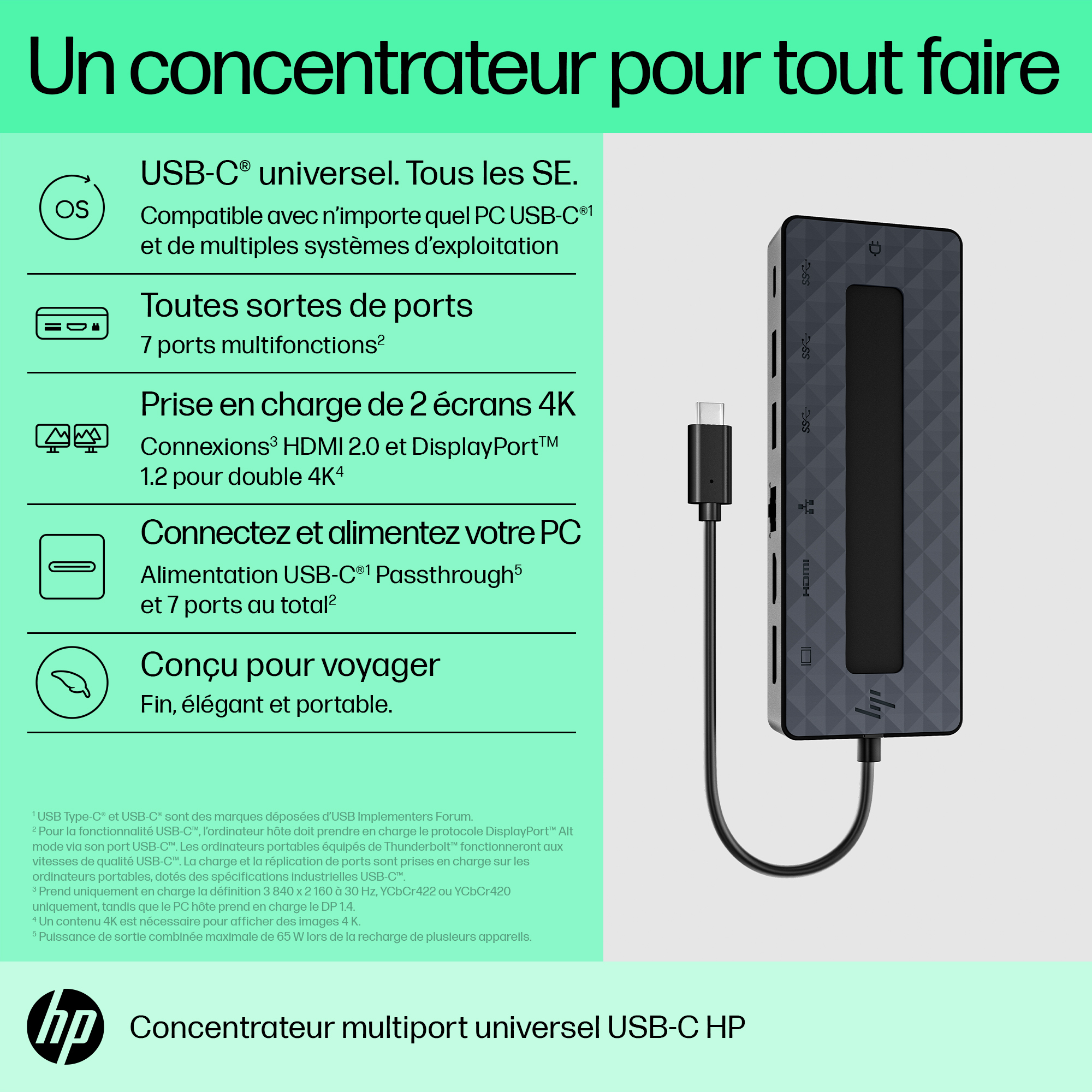 HP Universal USB-C Multiport Hub. Connectivity technology: Docking, Host interface: USB 3.2 Gen 2 (3.1 Gen 2) Type-C. Prod