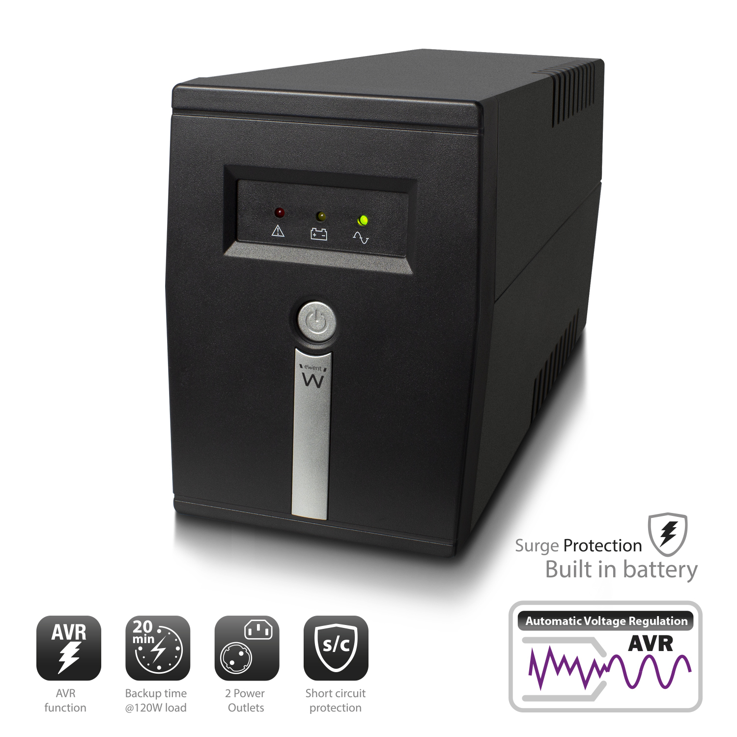 Ewent EW3947 uninterruptible power supply (UPS) Line-Interactive 0.8 kVA – image 2
