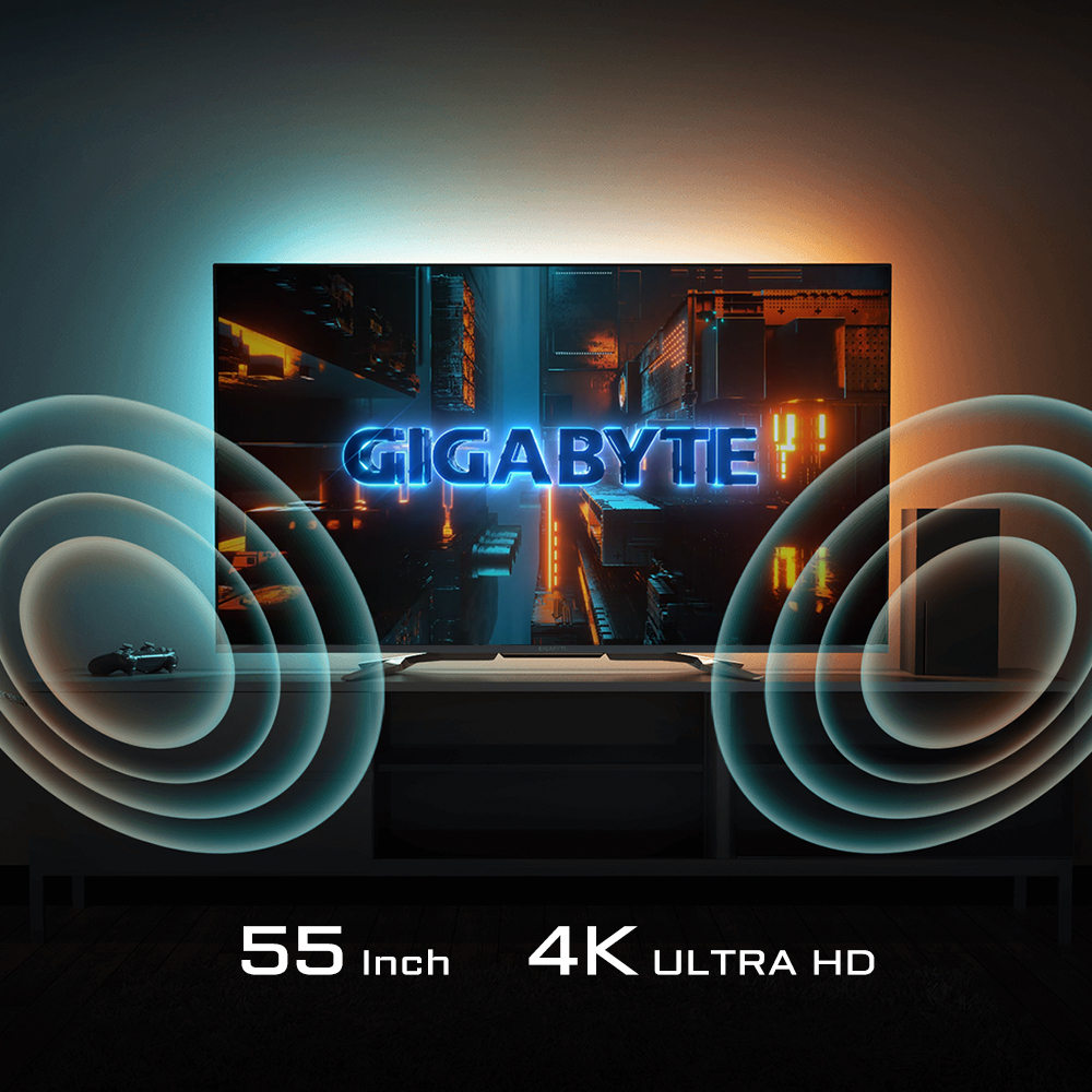 GIGABYTE S55U 55" UHD Gaming Monitor - 3840 x 2160, 120Hz, 2ms, 500 cd/m², FreeSync Premium, HDR Ready, HDMI 2.1 – image 8