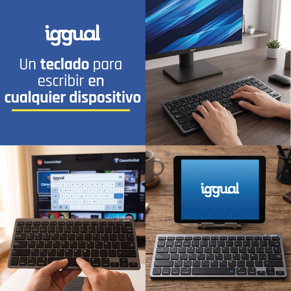 iggual IGG316917 keyboard Bluetooth QWERTY Black, Grey – image 2