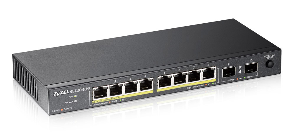 Zyxel GS1100-10HP Unmanaged Gigabit Ethernet (10/100/1000) Power over Ethernet (PoE) 1U Black – image 3