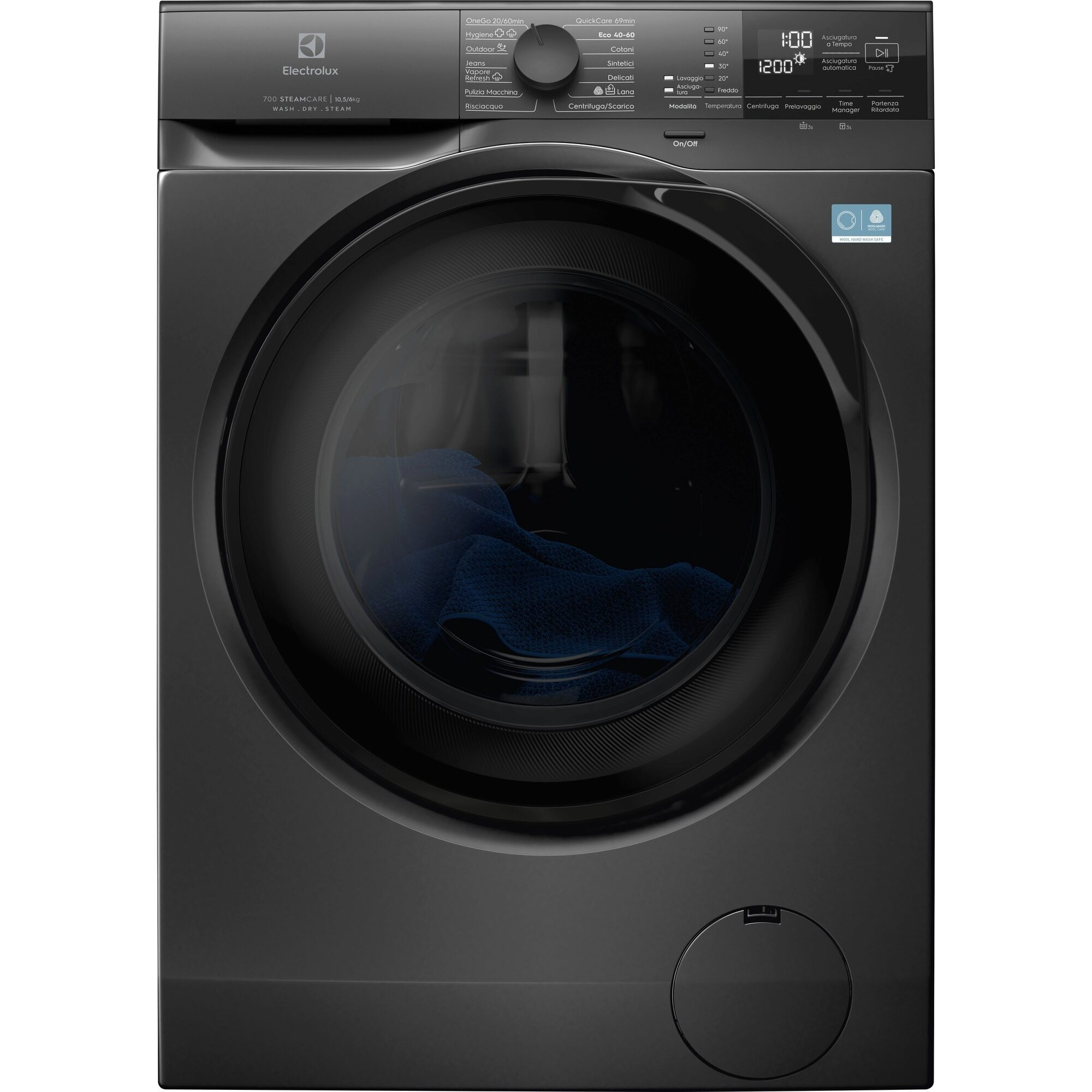 Electrolux EW7W2106BR washer dryer Freestanding Front-load Black – image 1