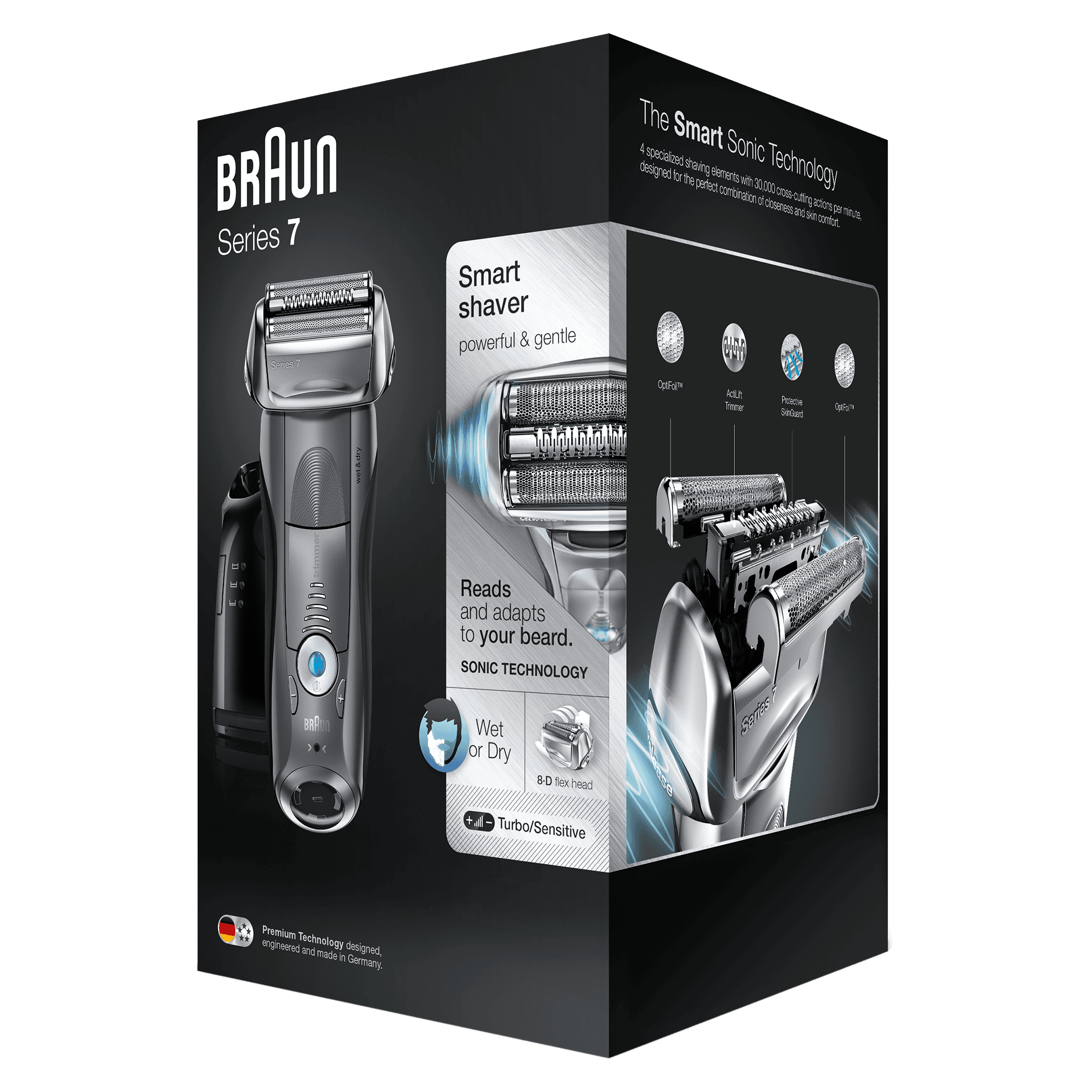 Braun Series 7 Electric Shaver for Men 7850cc, Clean&Charge Station and Premium Travel Case – Grey – image 3