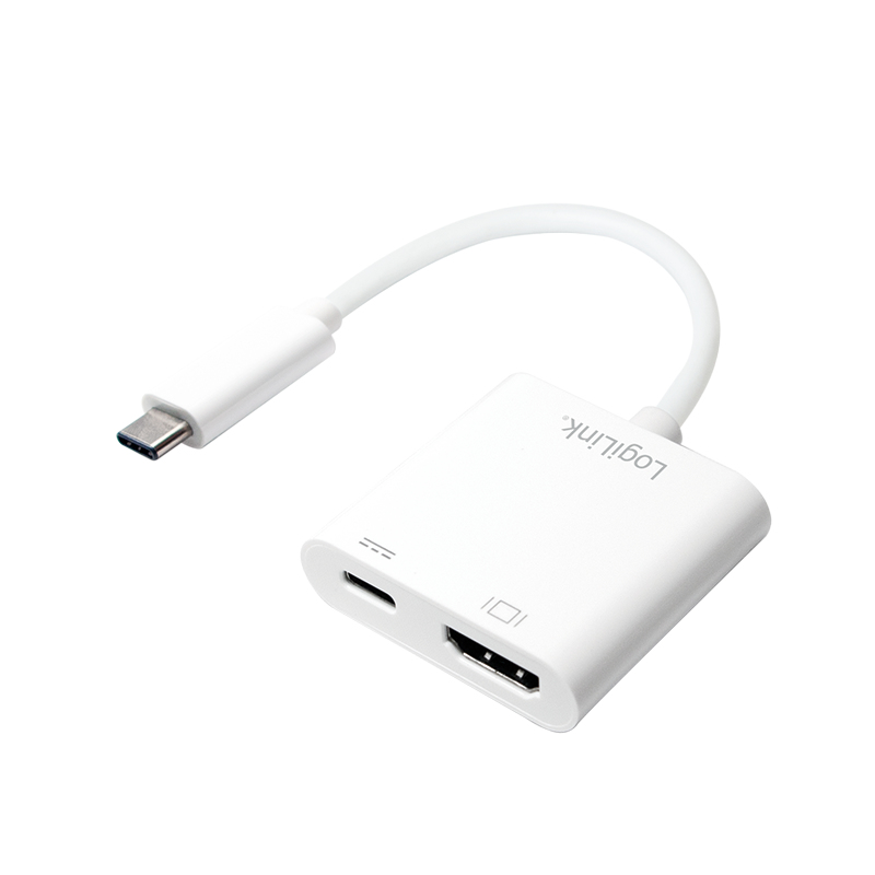 LogiLink 0.14m, 2xUSB-C/HDMI